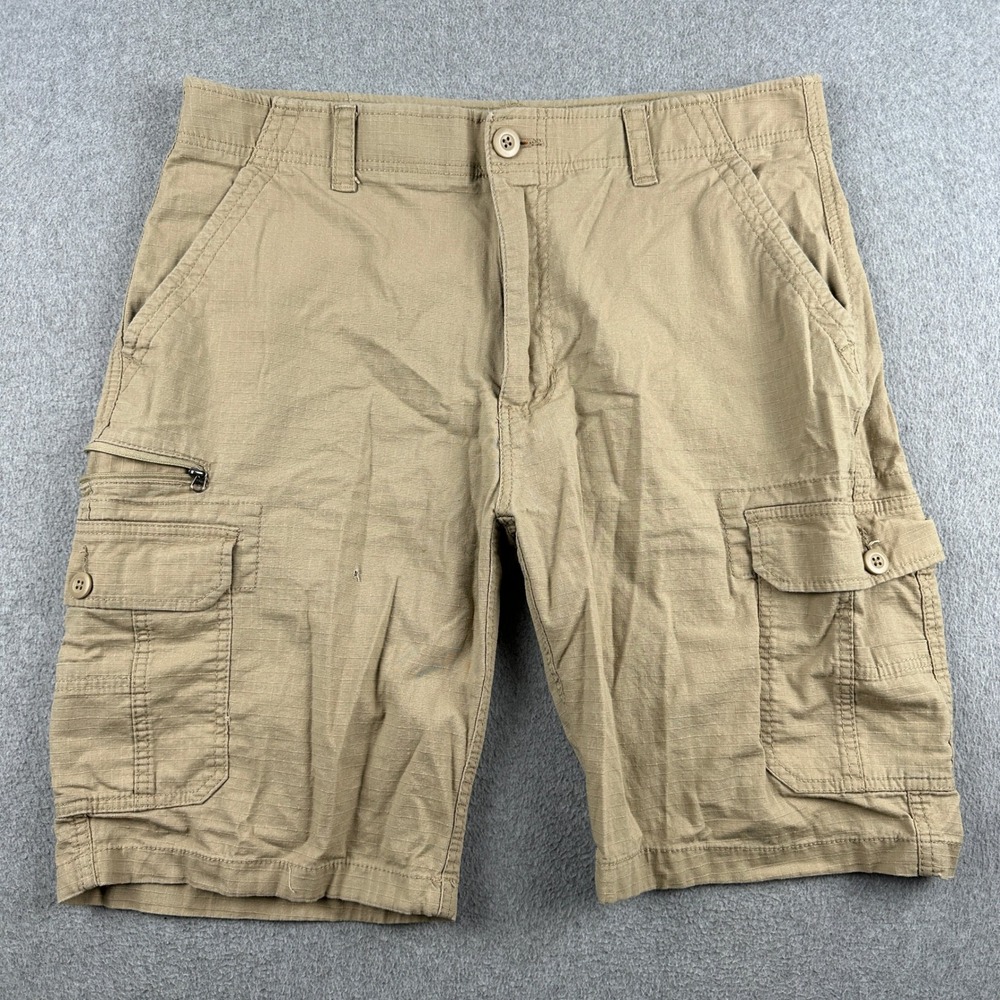 Wearfirst Cargo Shorts Mens 36 Tan Ripstop Utility Pocket Casual Hiking
